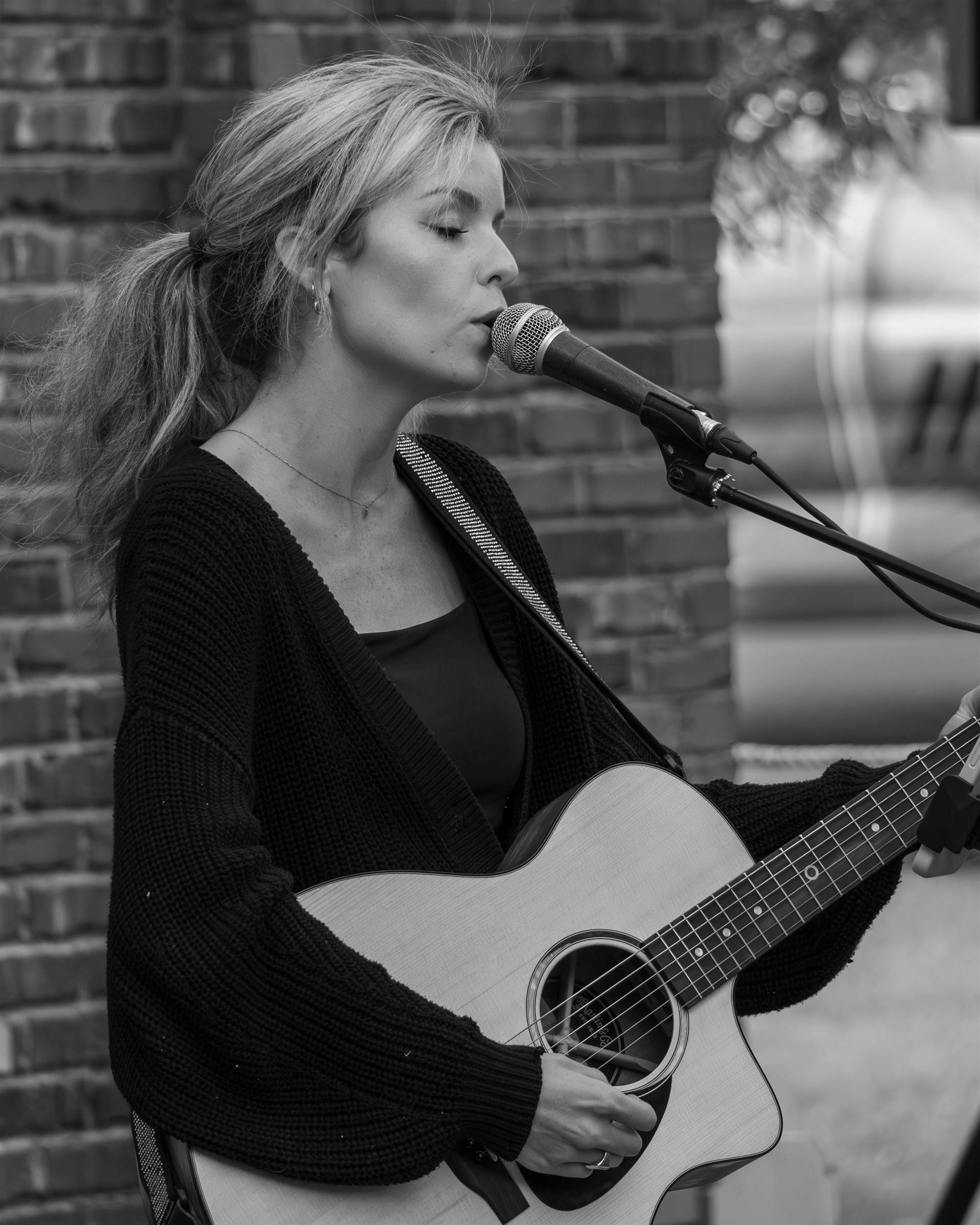 Musicians playing live at a lively Prince Edward Island outdoor concert - Eastside Photography band promo
