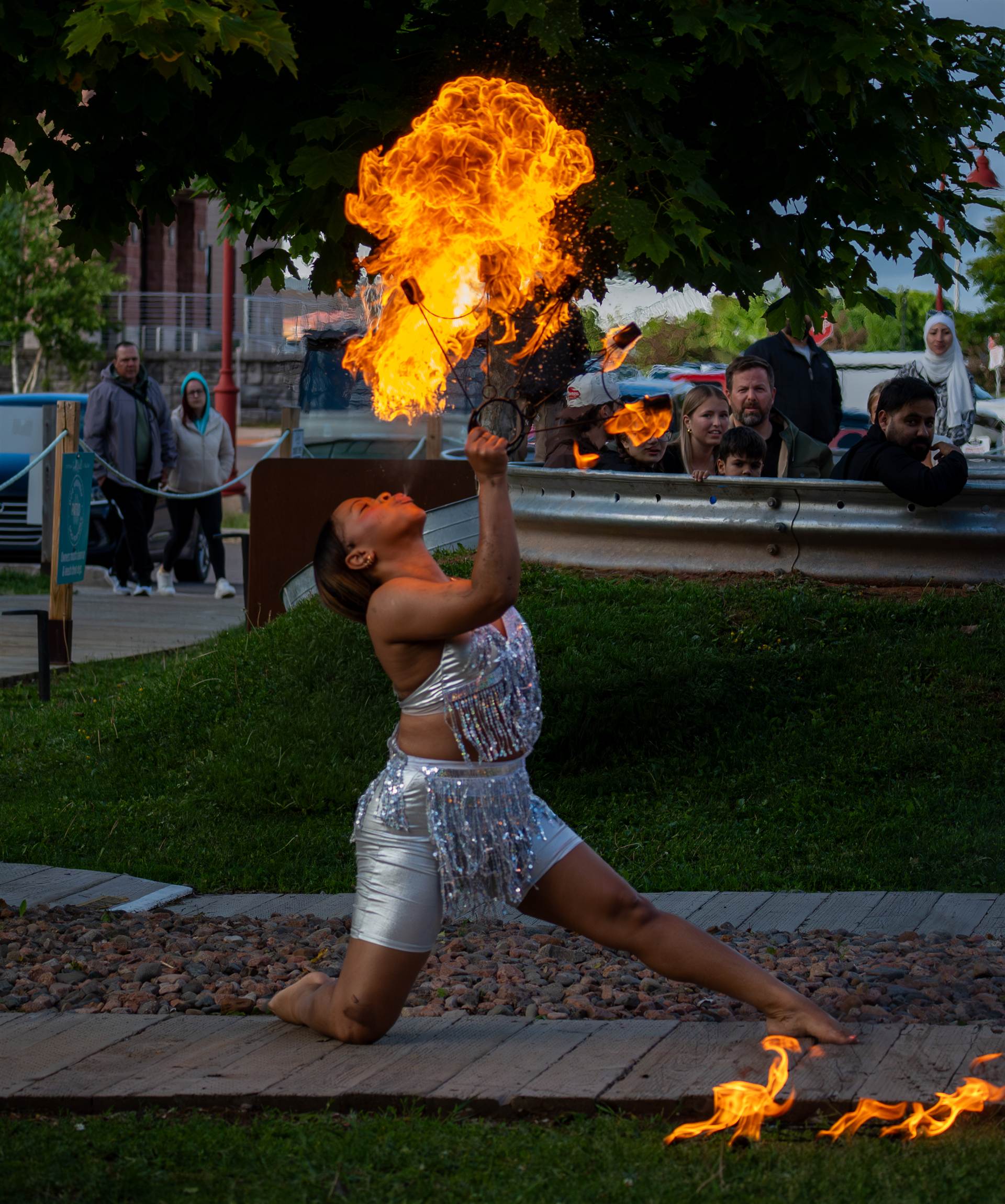 Stunning fire breathing performance at a night festival in Charlottetown Prince Edward Island - Eastside Photography