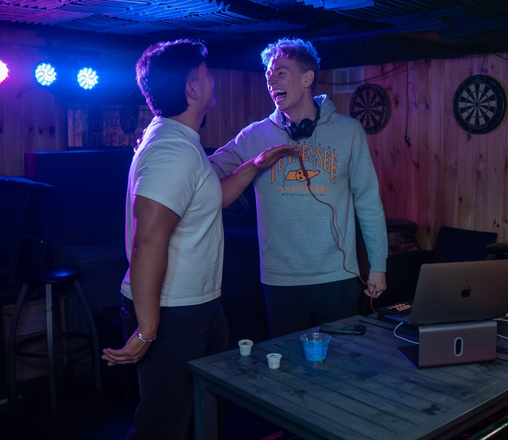 Behind the scenes laughs at an Eastside Photography shoot